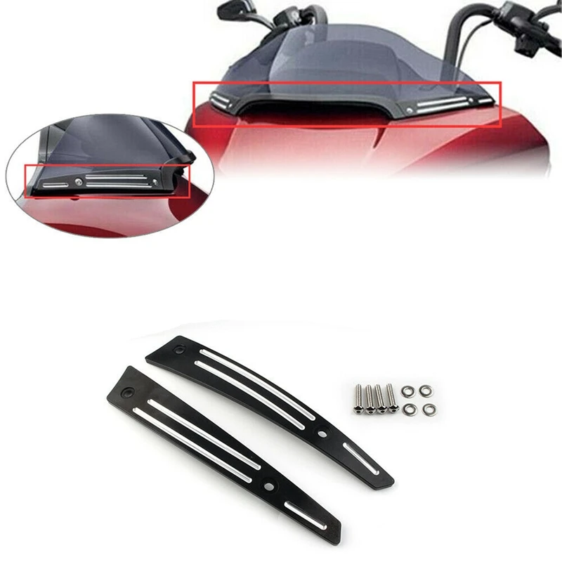 Черная раздельная Боковая Отделка ветрового стекла для Touring Road Glide FLTR 2015 2020| |