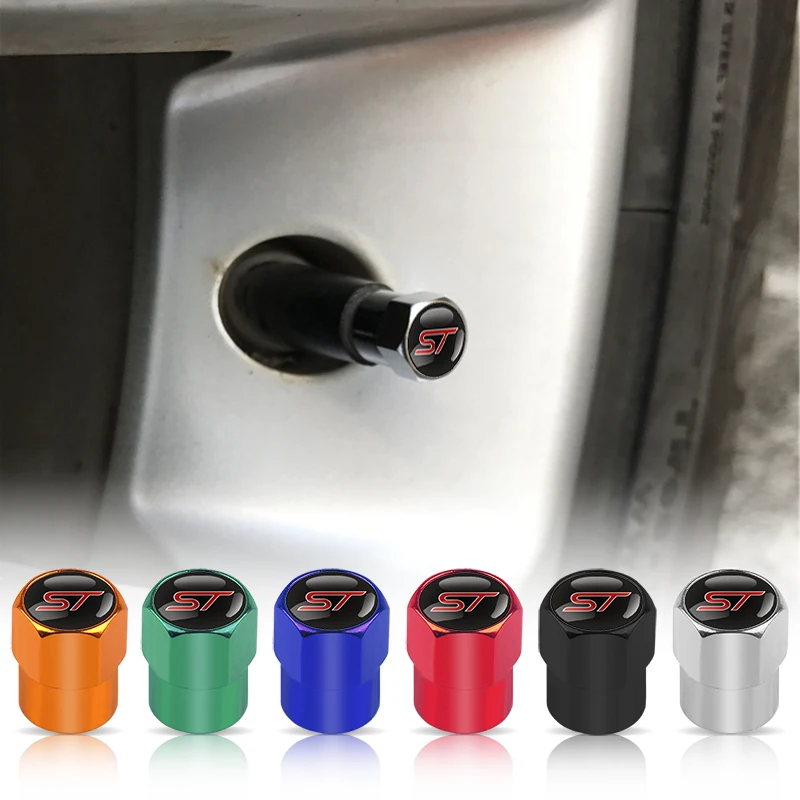 4 шт. ST эмблема автомобиля-наклейка автомобильная шина клапанные колпачки