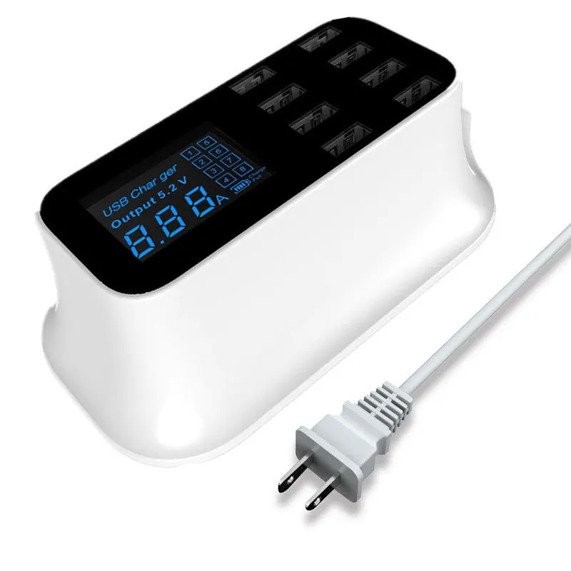 40W 8 станция зарядного устройства с портом USB и цифровым светодиодным дисплеем usb