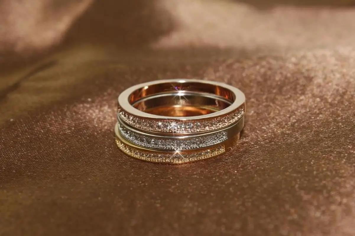 3 цвета простые золотые розовые серебряные круглые кольца для женщин