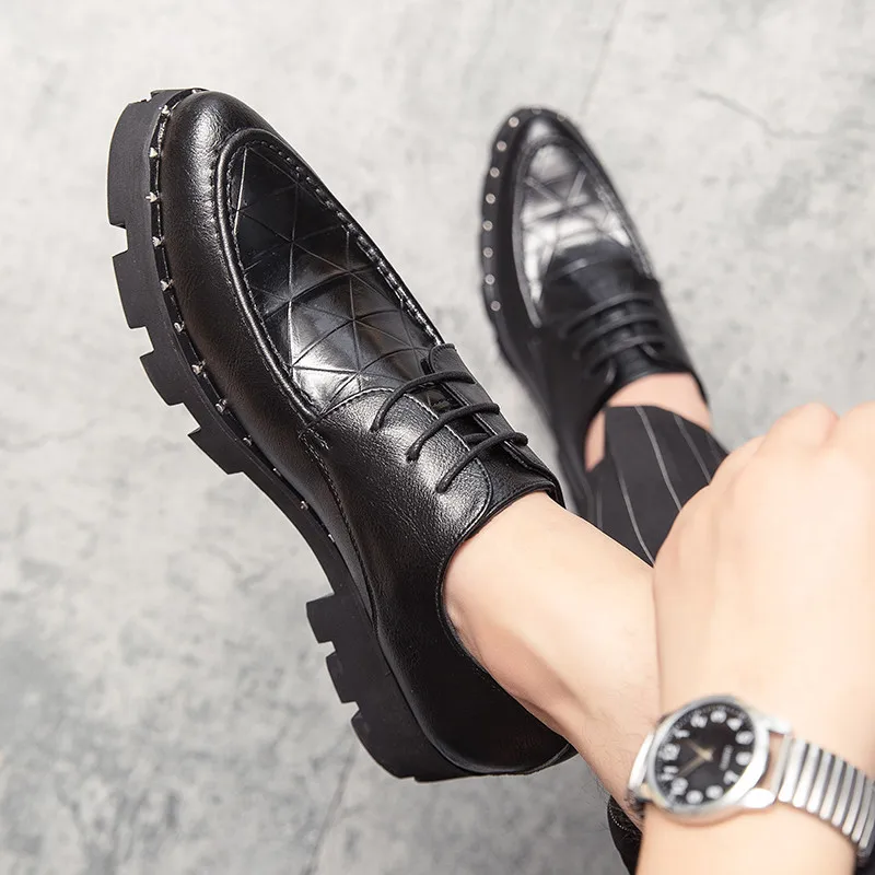 

Fashion Black Shoes Gentleman Men Casual High Quality Men's Luxury Designer Oxford Trend British Style Brand Leather