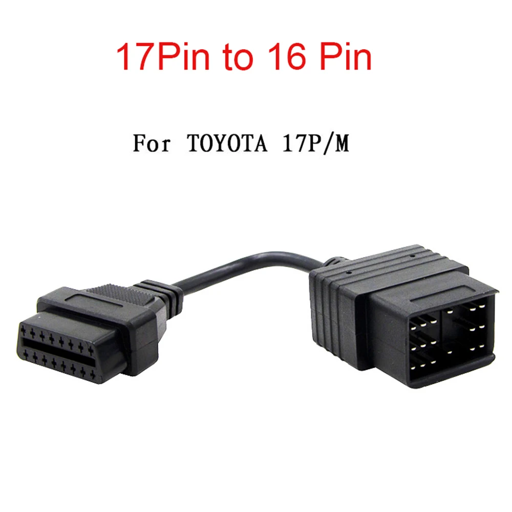 

For T-oyota 17 PIN to OBD1 OBD2 Adapter Diagnostic Cable for Toyota 17pin to 16pin OBDII Extension Cable Scanner Code Connectors