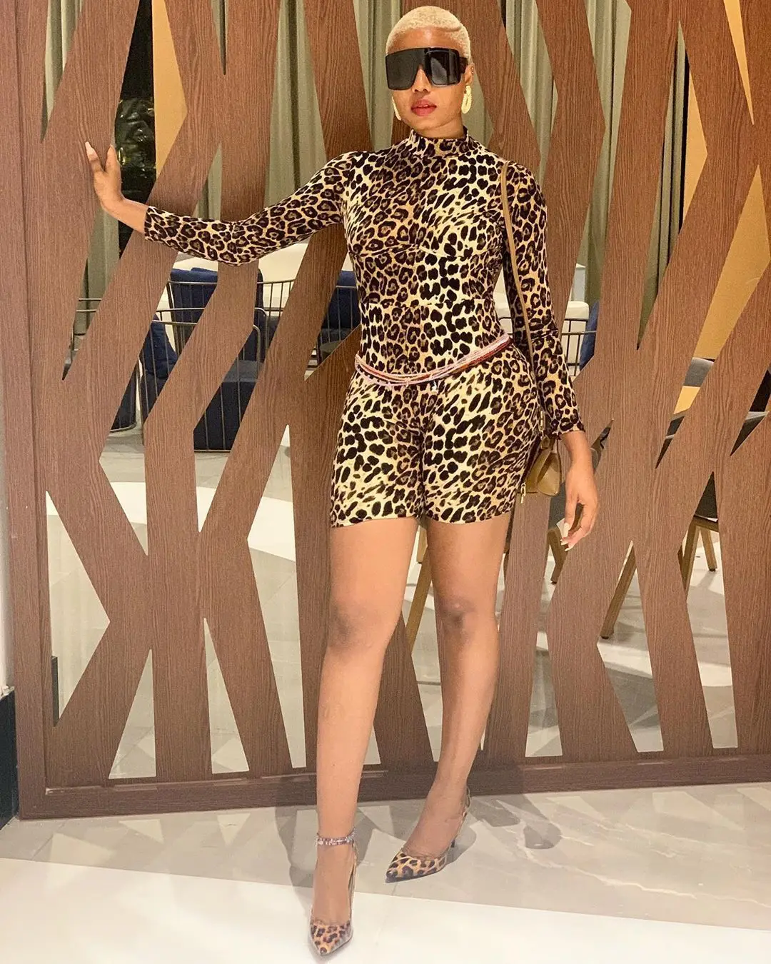 

Long Sleeve Bodycon Jumpsuit Tops Ladies Casual Bodysuit Club Blouse Fashion Leopard Print Long Sleeve Jumpsuit