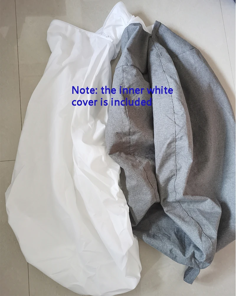 100x120cm Lazy BeanBag Sofas Cover NO Filler Linen Lounger Chairs Pouf Puff Para Sala Couch Tatami Living Room Furniture | Мебель
