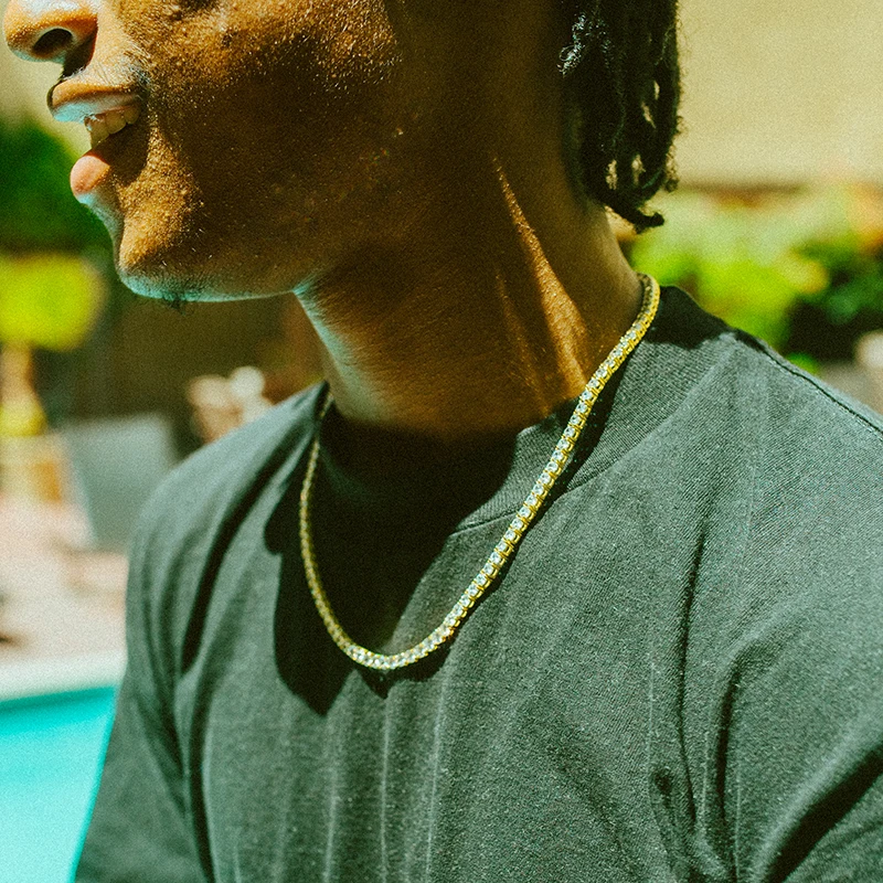 Цепь МУЖСКАЯ ТЕННИСНАЯ в стиле хип-хоп 3/4/5 мм | Украшения и аксессуары