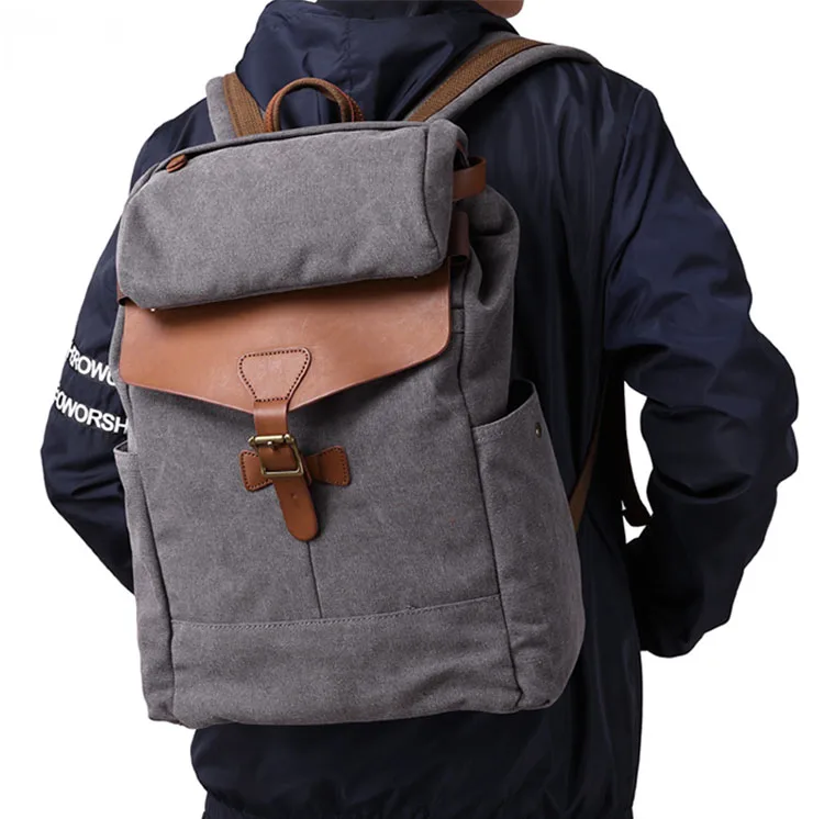 

Custom Logo School Laptop Canvas Bag Men Bagpack Backpack with usb charging port Casual Sports Backpacks