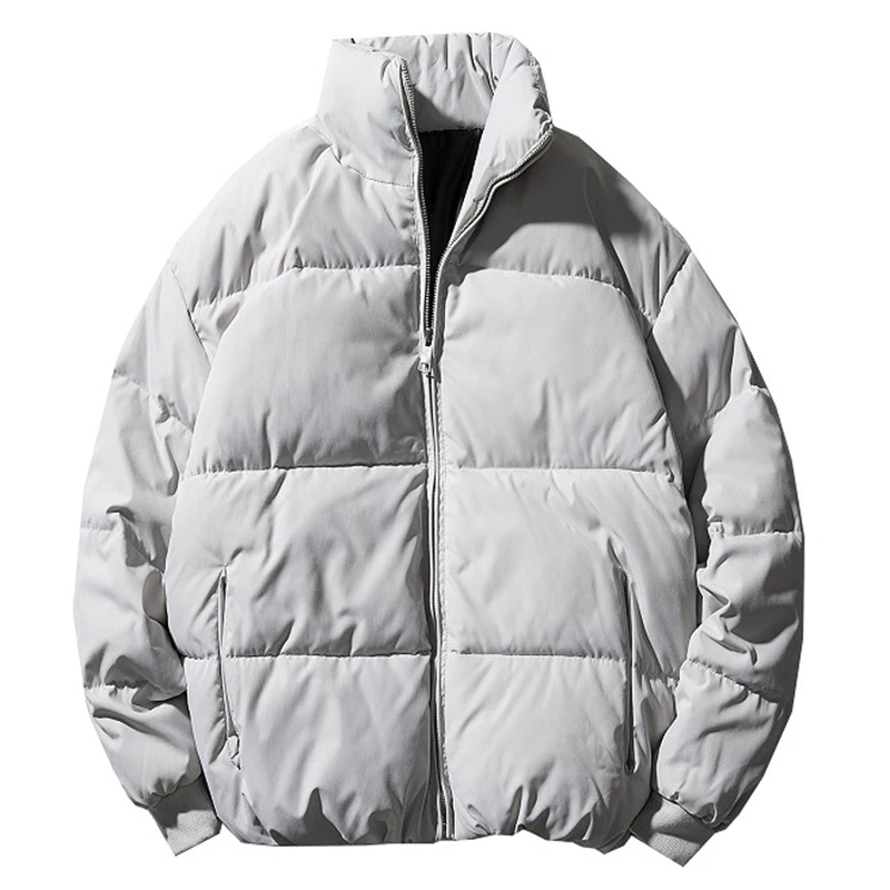 

2021 Winter Coat Men's Warm Thick Parkas Streetwear Cotton Coats Loose Male Jackets Solid Windproof Padded Coat Mens Clothing