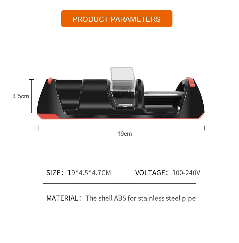 

8MM Electric Portable Tobacco Rolling Machine Cigarette Maker Roller Injector Gadgets Smoking Tool Accessories for Men Gift