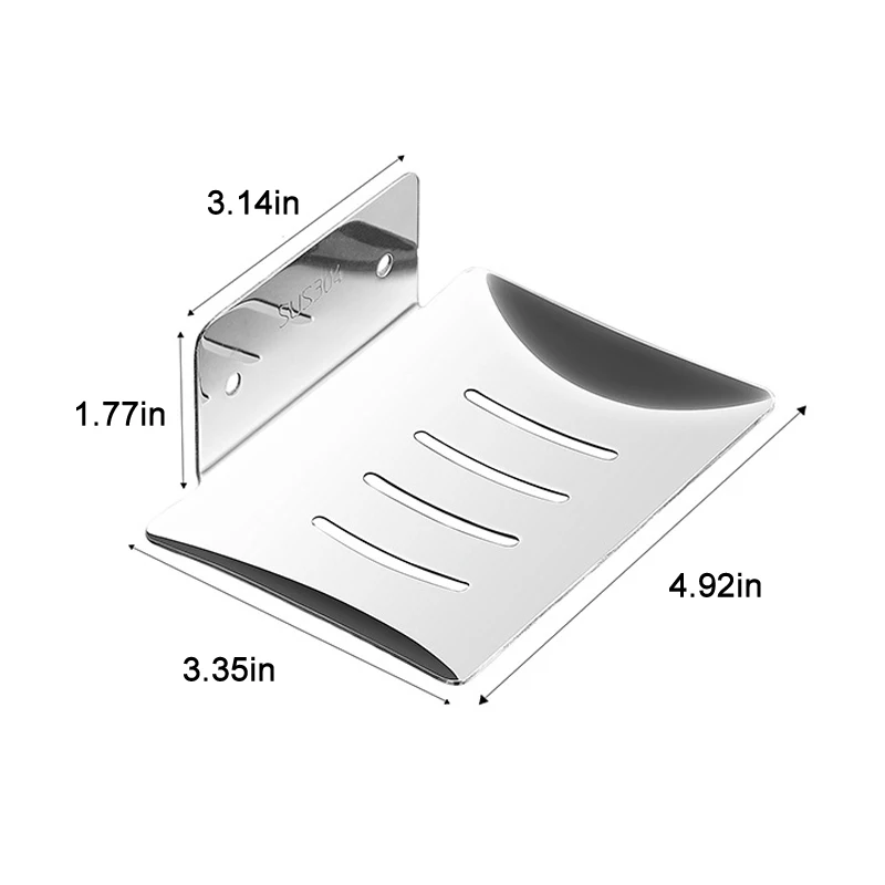 

No Drilling Stainless Steel Soap Holder Wall Mounted Sponge Rack Metal Organizer Household WWO66