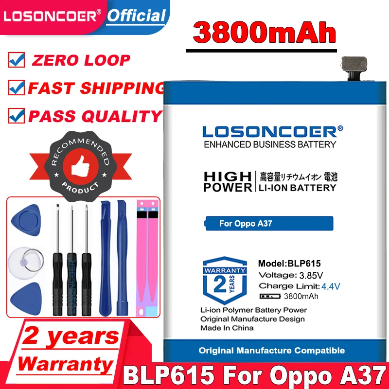 LOSONCOER Топ бренд 100% новый BLP615 3800mAh аккумулятор для телефона Oppo A37