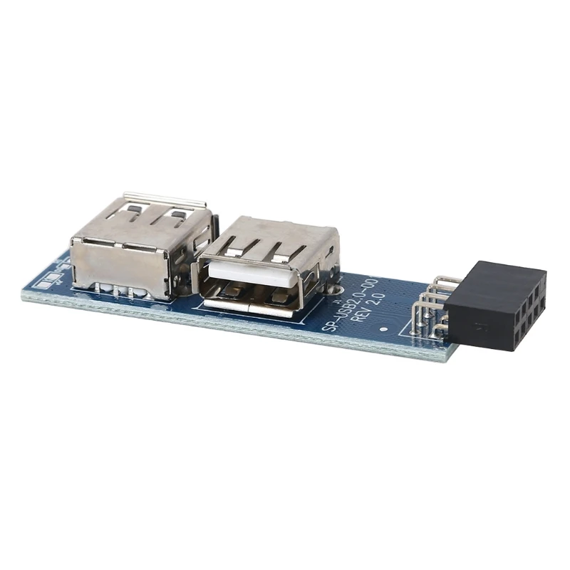 

2021 New Type A Female Adapter Converter 9pin to 2-Port USB 2.0 Adapter board Connect USB devices receiver Hub