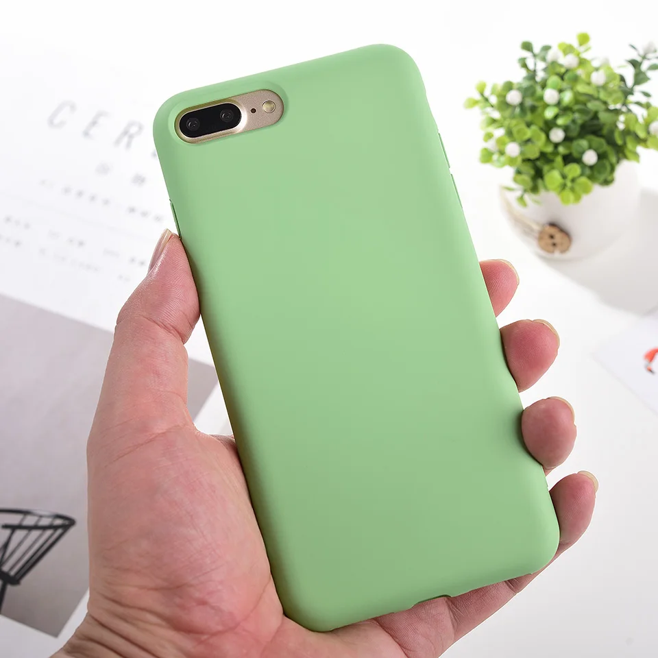 Роскошный Матовый тонкий мягкий чехол для iPhone 7 8 6 6s Plus из жидкого силикона