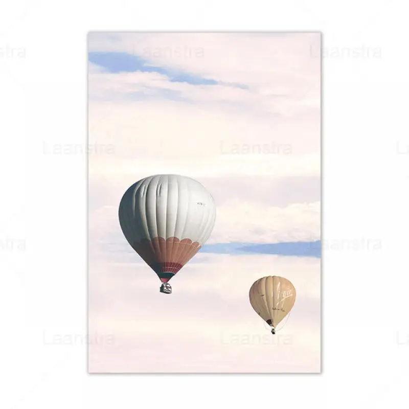 

Fantasy Poster Wall Art Hot Air Balloon Pink Sky Canvas Painting Scenery HD Print Wall Decor Picture Scandinavian Home Decor