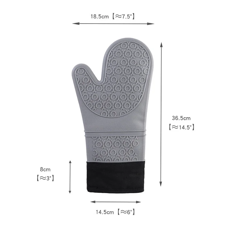 

Silicone Heat Resistant Kitchen Oven Gloves Baking Mitten Anti-slip Microwave Oven Mitts Cooking Glove Long Protective Sleeve