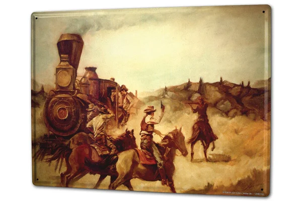 

Tin Sign Nostalgic Western Style Railway
