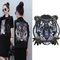 new fashion denim outerwear with tiger embroidery patch