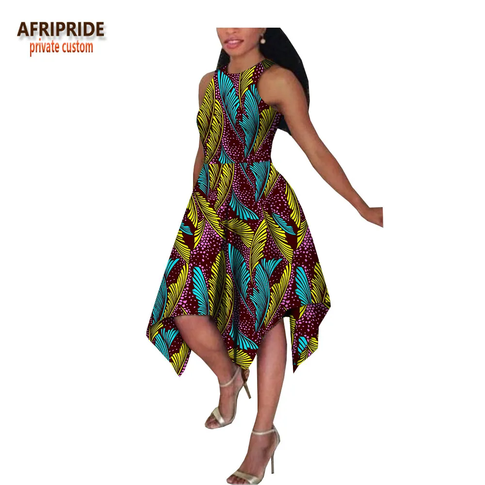 Женское Повседневное платье Afripride Хлопковое до середины икры без рукавов с