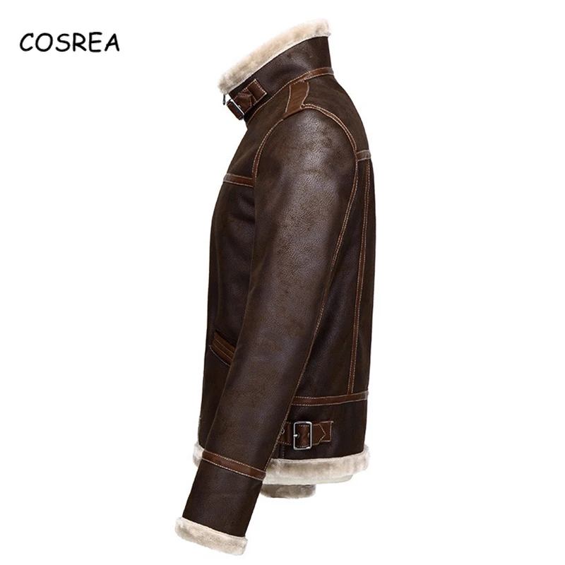 Мужская кожаная куртка для косплея игры утепленная теплая зимняя на молнии топы