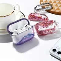 glitter liquid earphone case for airpods pro case air pods 2 hard pc transparent protect cover for airpods 1 3 11 charging box