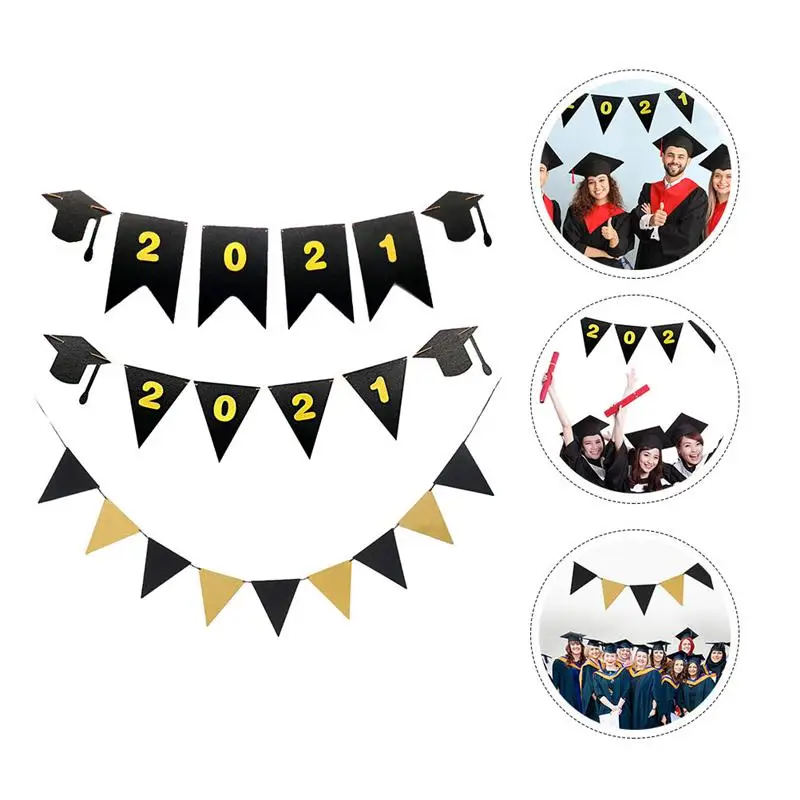

3pcs Graduation Banner Chic Graduation Banner Hanging Banner for Classroom Party Garden Accessories Garten Dekoration Jardineria