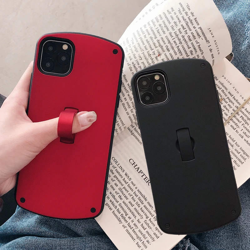Матовый однотонный чехол подставка 2 в 1 для Apple iPhone 11 Pro XS Max XR X 6 6S 7 8 Plus|Бамперы| |