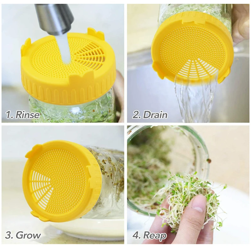 86mm Bean Seed Screen Plastic Sprouting Strainer Lids Covers Cap For Wide Sprouter Germination Cover Grow Sprout | Дом и сад