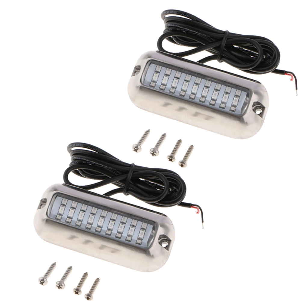 

2pcs Stainless Steel LED Underwater Pontoon Marine Boat Transom Light