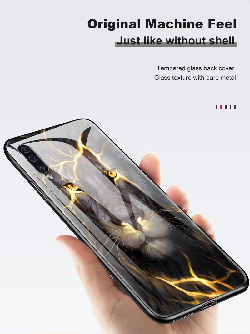 Закаленное Стекло чехол для samsung Galaxy A10 A20 A30 A40 A50 A70 A80 A6S A8S J4 плюс M10 M20 M30 S9 S10+ рисунок животных Чехлы