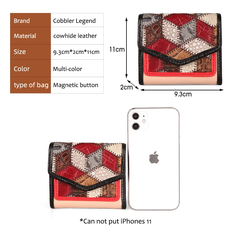 

Cobbler Legend Female Genuine Leather Fashion Hasp Short Wallet Women Zipper Mini Coin Purse Card holder For Lady Red Money Bag