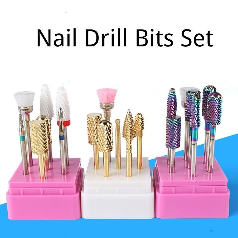 

Набор шлифовальных насадок для ногтей из вольфрамовой стали, набор шлифовальных насадок, фреза, машинка для маникюра, инструменты для искус...