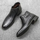 WOOTTENБрендовые мужские зимние ботинки; Мужские ботинки высокого качества; Размер 40-46; Мужская зимняя обувь; Кожаные ботинки на резиновой подошве; # RM5282C1