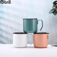 stainless steel mug with lid and handle simple modern cup breakfast coffee mug set office strawberry mugs warm you kawaii cups