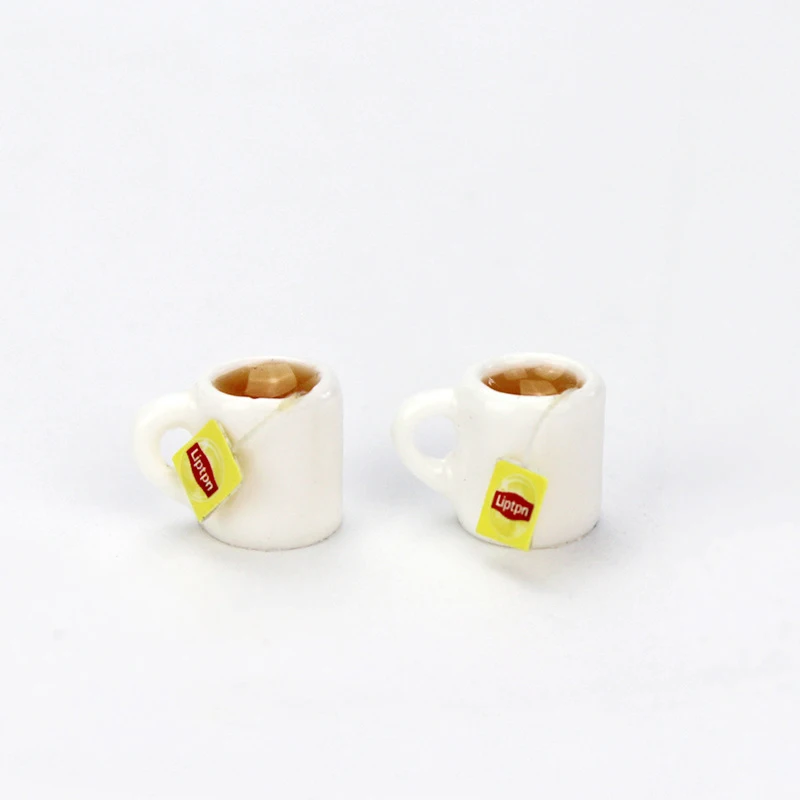 Миниатюрный черный/зеленый чайный кукольный домик 2 шт. Набор чашек для BJD Obitsu 11