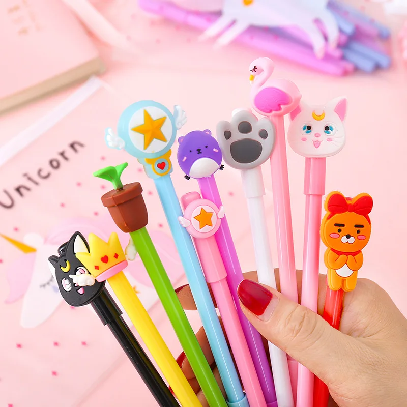 

10Pcs/Set Kawaii Cartoon 0.5mm Gel Pen Set Student Signature Creative Stationery Office School Supplies Gifts Korean Stationery