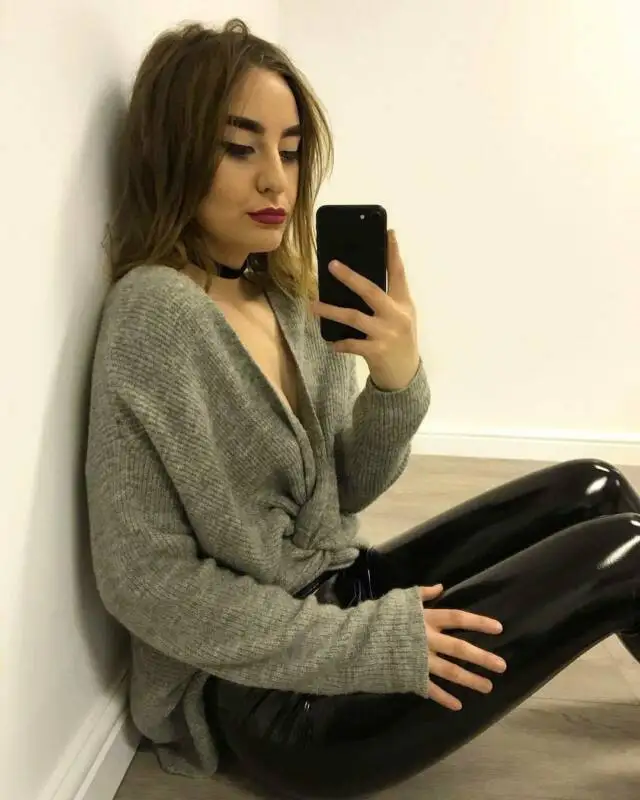 Леггинсы женские латексные с завышенной талией модные облегающие брюки карандаш