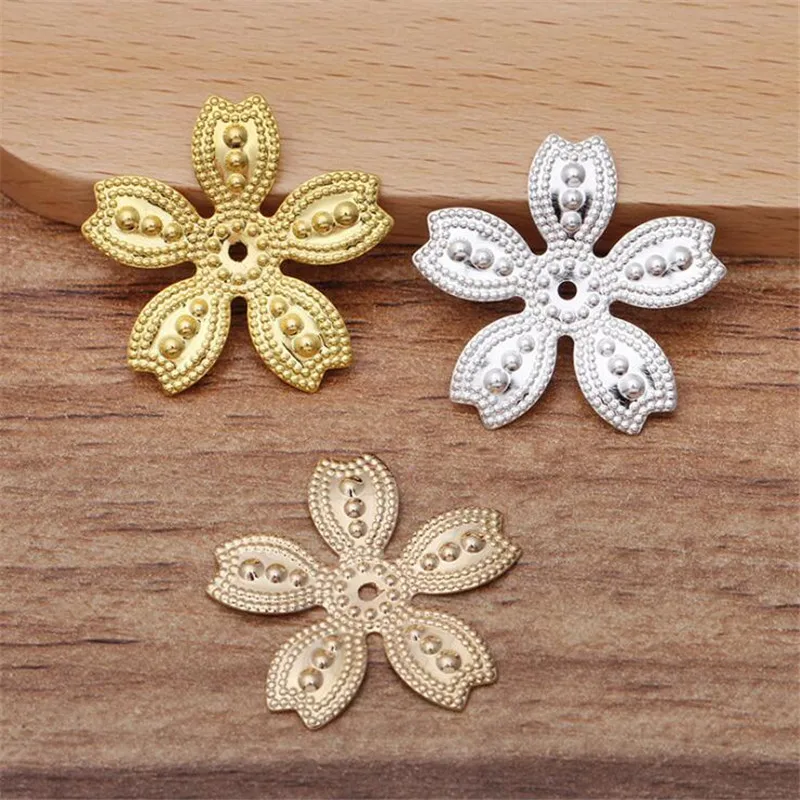 

SIXTY TOWFISH 20 Pieces 25mm DIY Jewelry Accessories Handmade Materials Charms Brass Flower Filigree Flower Slice