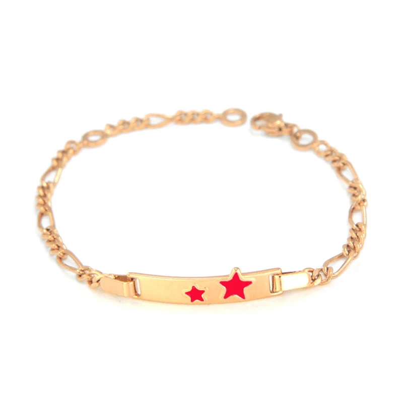 Золотые браслеты с красной звездой для маленьких детей ювелирные изделия