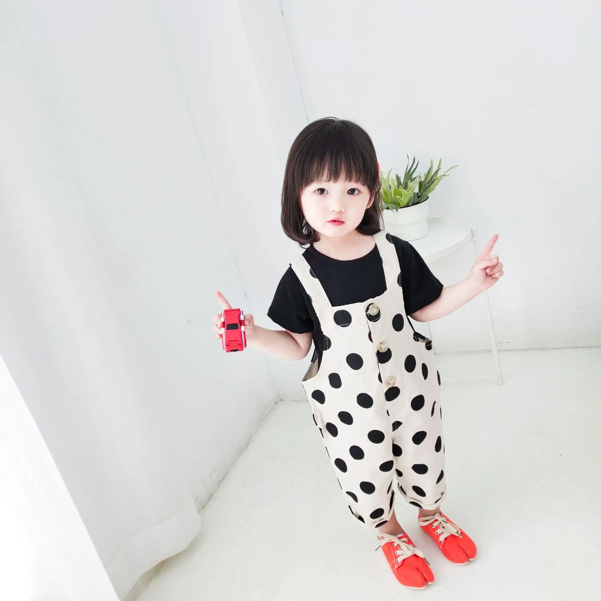 Весенний Свободный комбинезон с принтом в горошек для мальчиков и девочек 2020