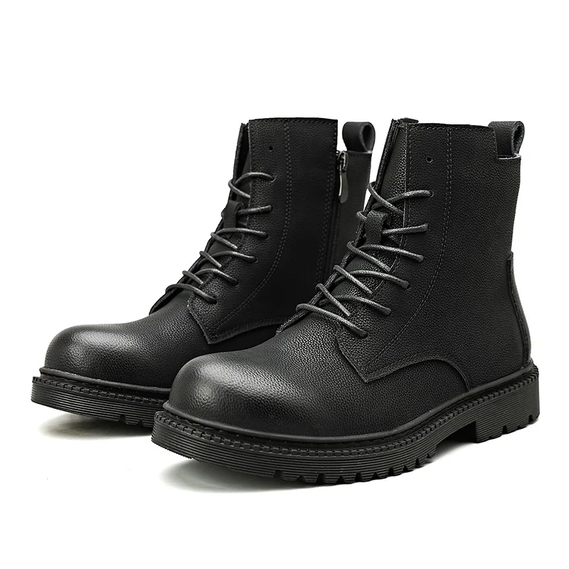 

Мужские кожаные ботинки ручной работы, черные повседневные ботинки на шнуровке, плюшевые бархатные Нескользящие теплые ботинки с бархатом,...