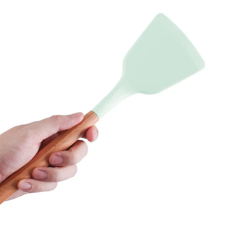 Набор силиконовых кухонных принадлежностей столовая посуда ложка деревянная