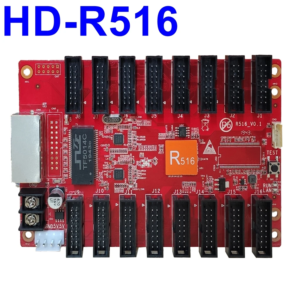 HD R516 синхронная полноцветная светодиодная карта приема с портом 16 * hub75 P2 p2.5 p3 p4 p5 p6