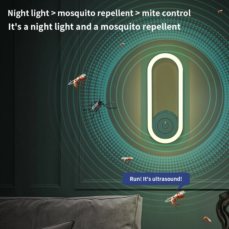 Новый ультразвуковой репеллент от комаров светодиодный ночсветильник