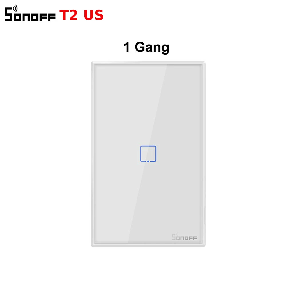 Ewelink Sonoff T2 US 3 банды стандарт США WiFi 433mhzRF умный настенный сенсорный выключатель света, совместимый с Amazon Alexa Google Home Nest