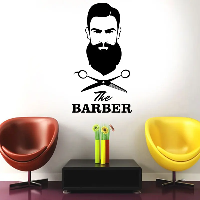 Парикмахерская ножницы инструменты стикеры на стену виниловые художественные