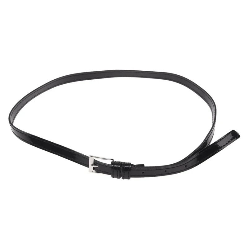 

Женские тонкие из искусственной кожи Платье с поясом пояс-черный