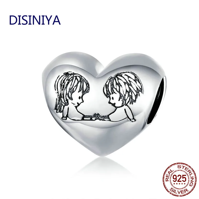 

Серебро 925, ювелирные изделия, фигурка, резные, детская невинность, браслеты для мальчиков и девочек, бисерные украшения, бусины в форме серд...