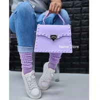summer new womens bag candy color rivet jelly bag fashion outdoor ladies handbag shoulder messenger bag