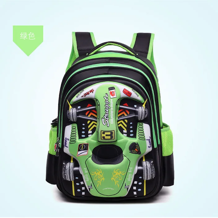 

JD10 s schoolbag 3D racing car primary school children's three-dimensional kindergarten car cartoon Backpack School Bag