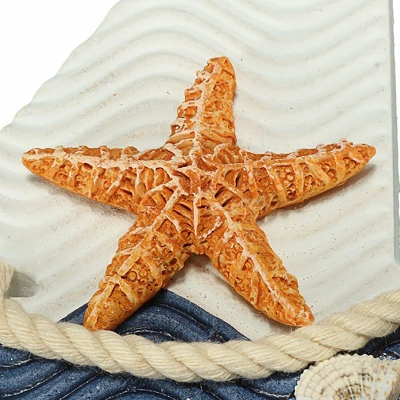 

2Pcs Mediterranean Style Fish Boat Shaped Wall Hooks Living Room Hanging Decoration Nautical Decor