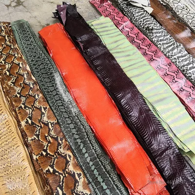 Tela de piel de serpiente Natural, 20 colores, herramientas artesanales de cuero, piel rara, 80cm-140cm